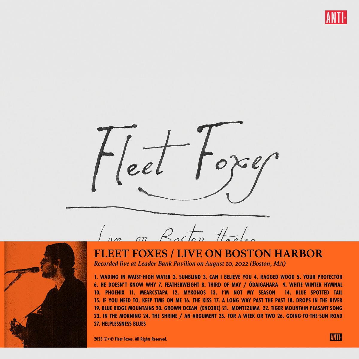 FLEET FOXES – Live On Boston Harbor – 3 LP – Black Vinyl [RSD 2024]