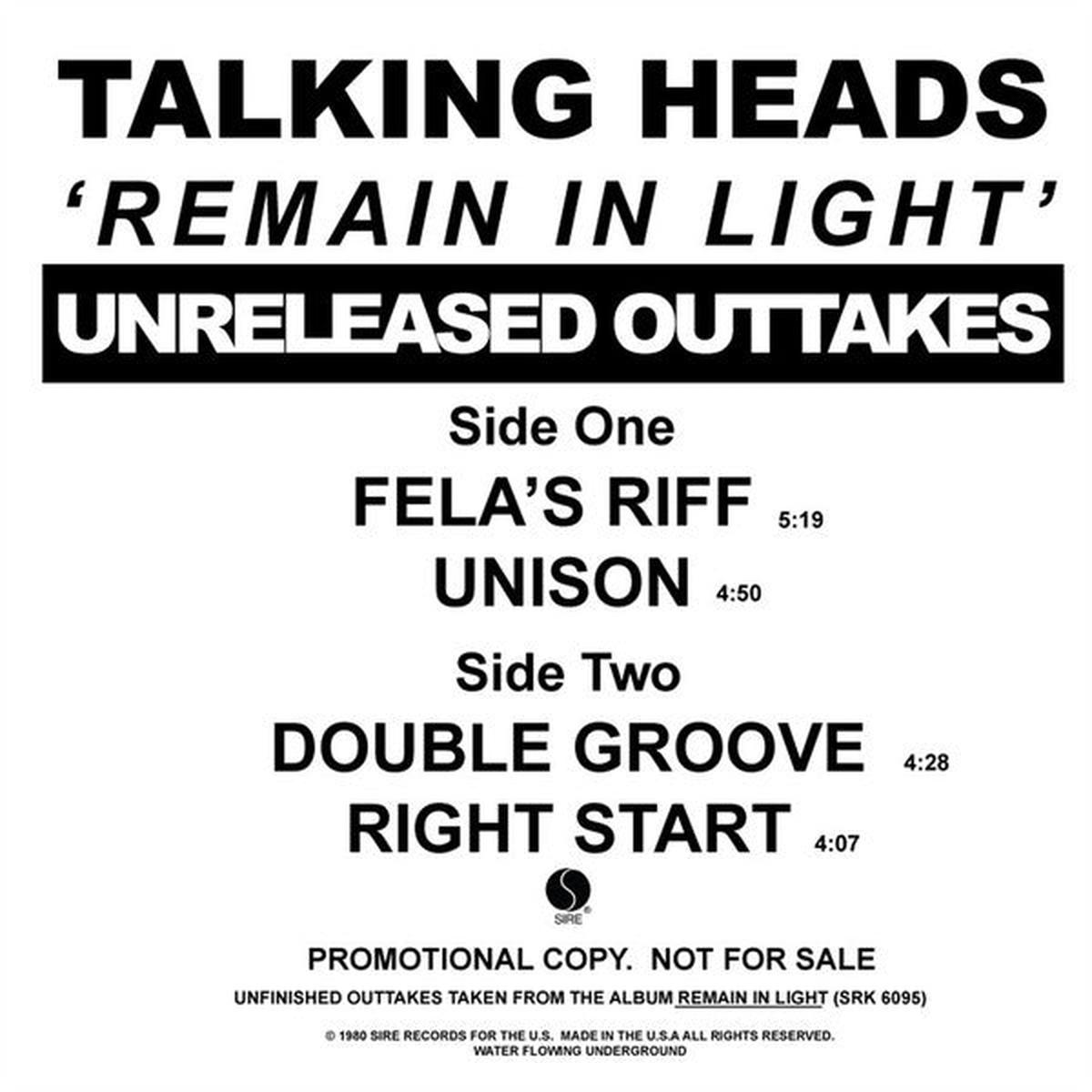 'Remain In Light' Unreleased Outtakes | Mint (M) Mint (M) - - NEW WAVE