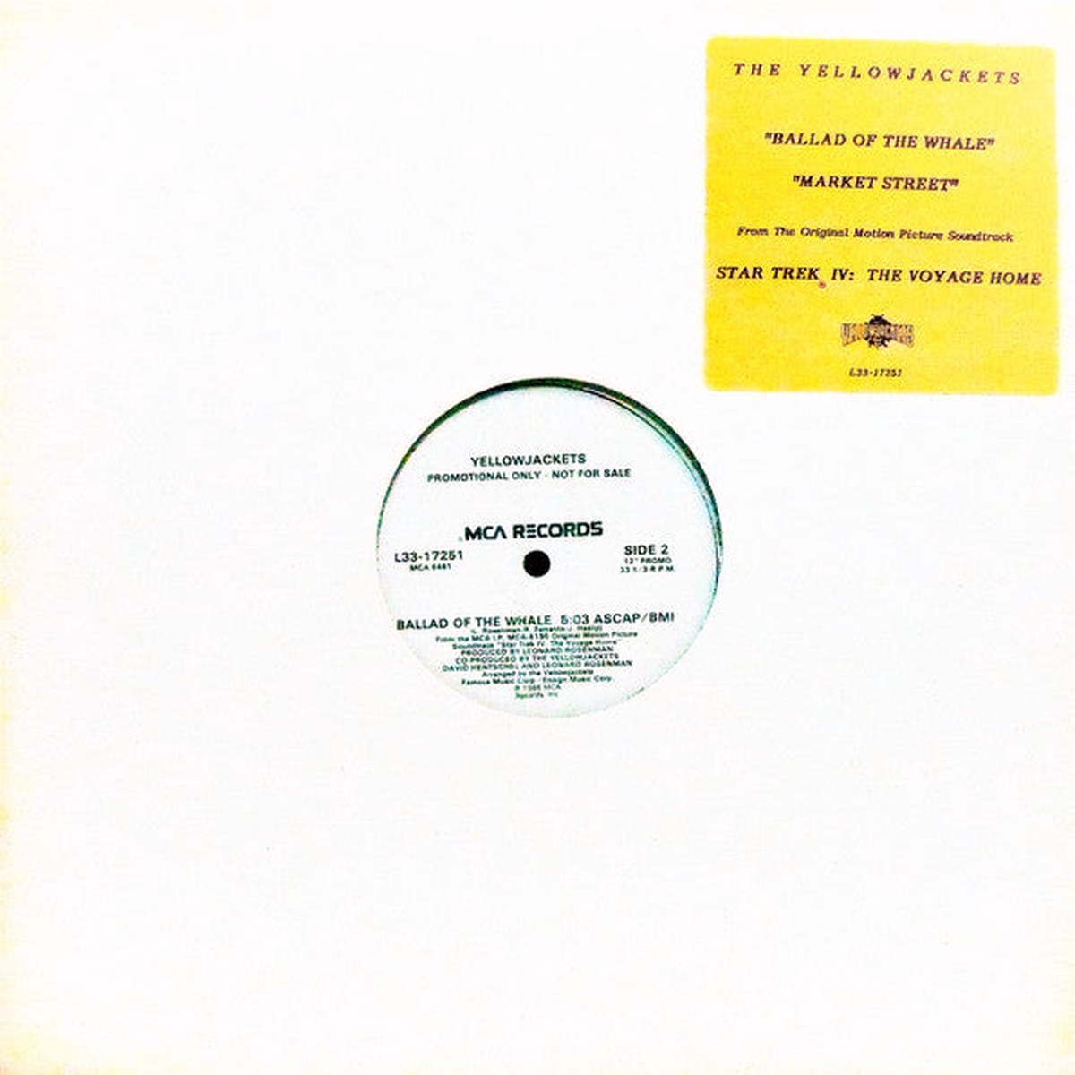 Yellowjackets - Ballad Of The Whale / Market Street (12", Single, Promo)