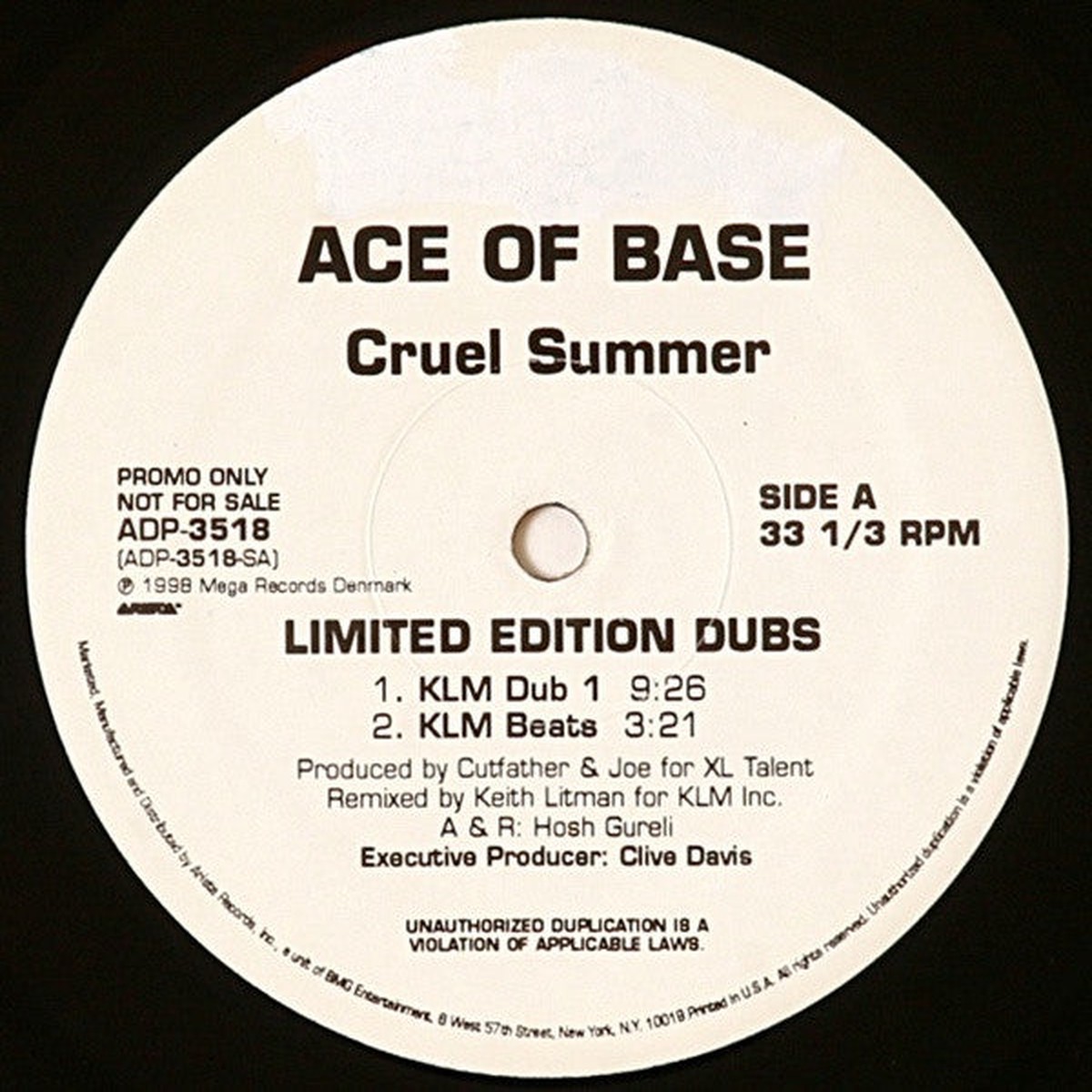 Ace Of Base - Cruel Summer (Limited Edition Dubs) (12", Promo)