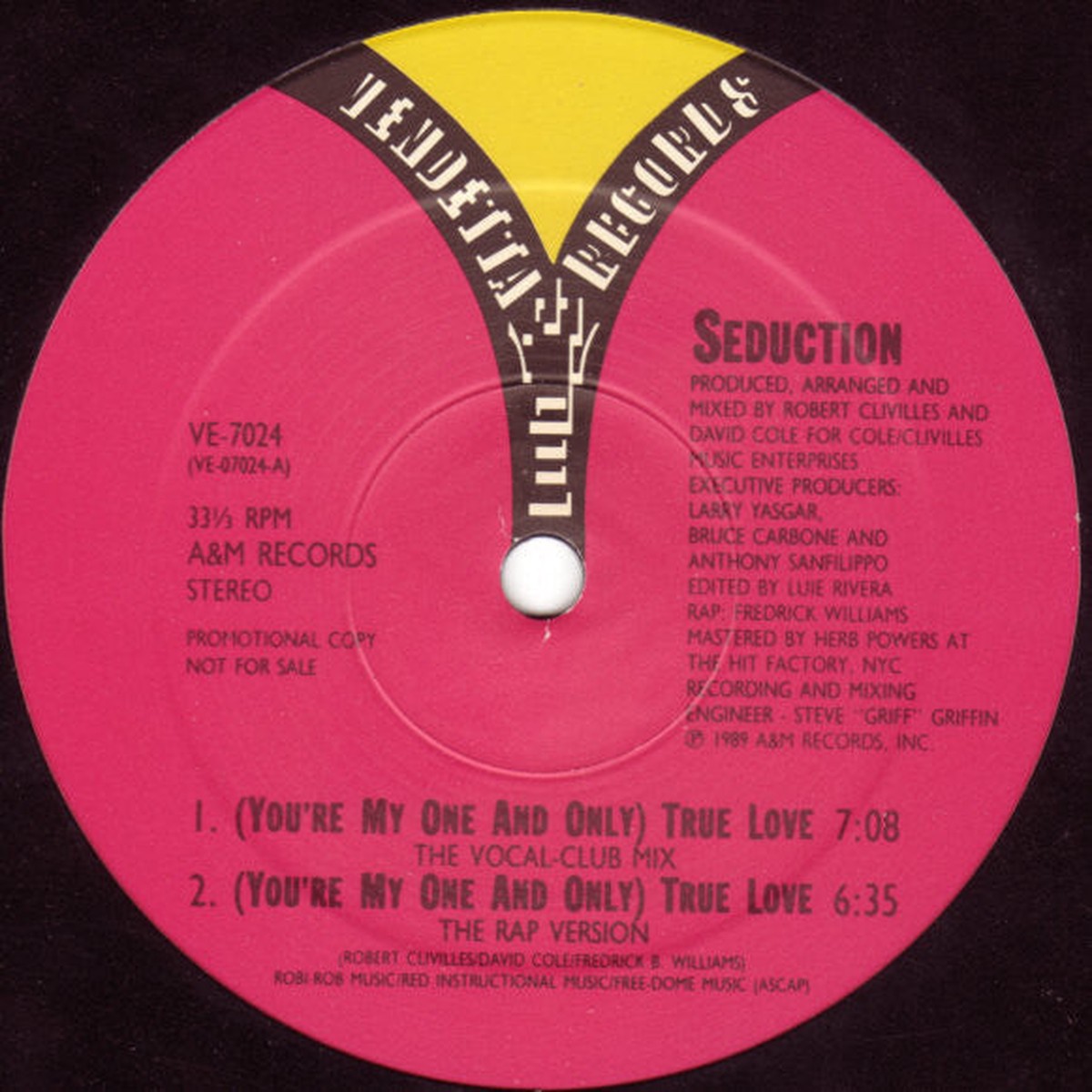 Seduction - (You're My One And Only) True Love (12", Promo)