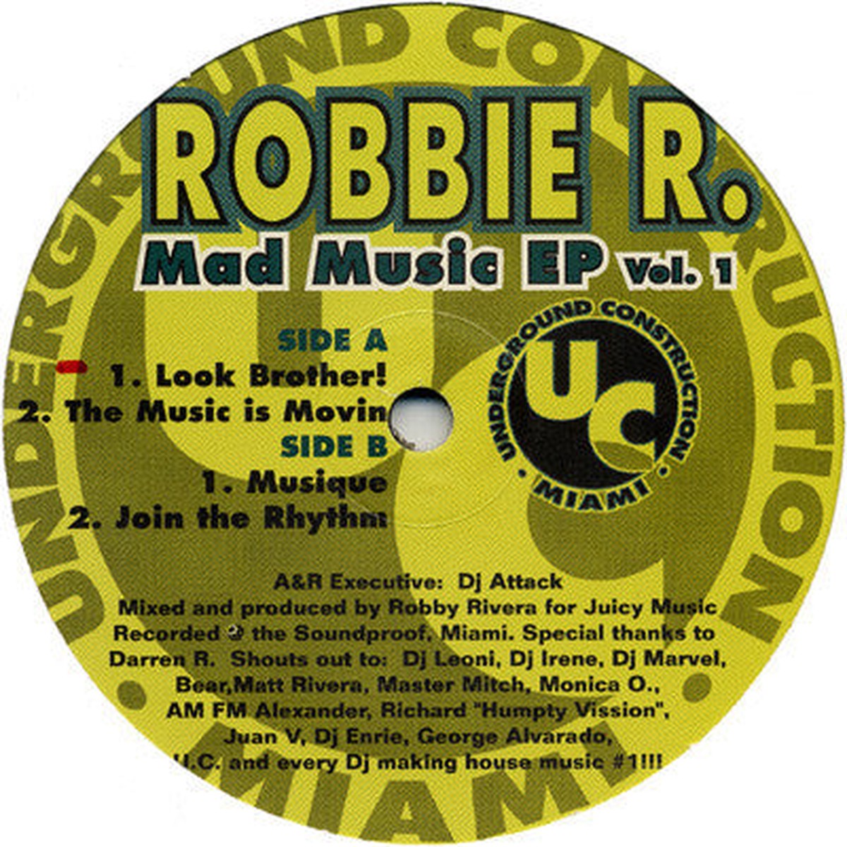Robbie R.* - Mad Music EP Vol. 1 (12", EP)