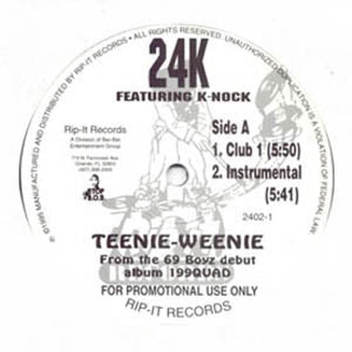 24-K Featuring K-Nock - Teenie-Weenie (12", Promo)