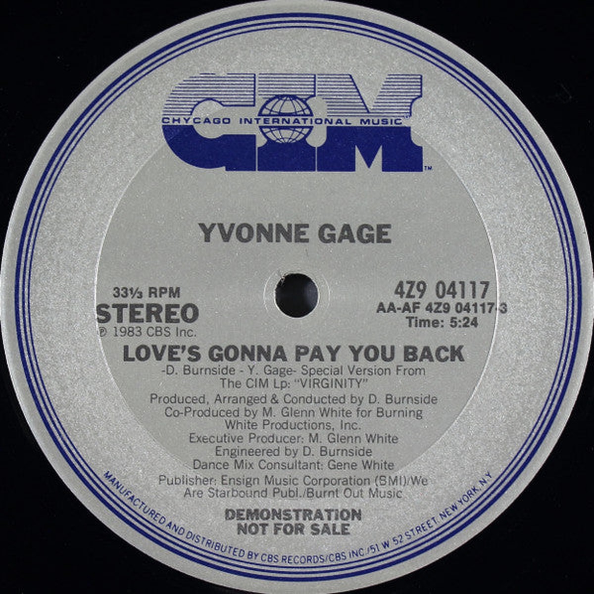 Yvonne Gage - Love's Gonna Pay You Back (12", Promo)