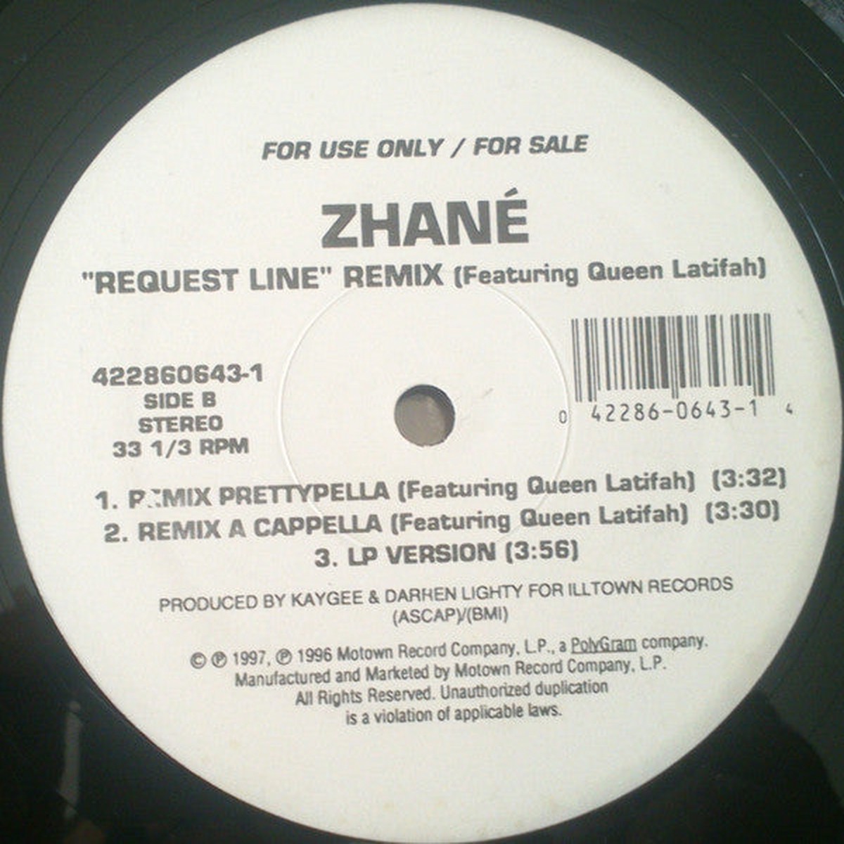Zhan Featuring Queen Latifah - Request Line (Remix) (12", Promo)