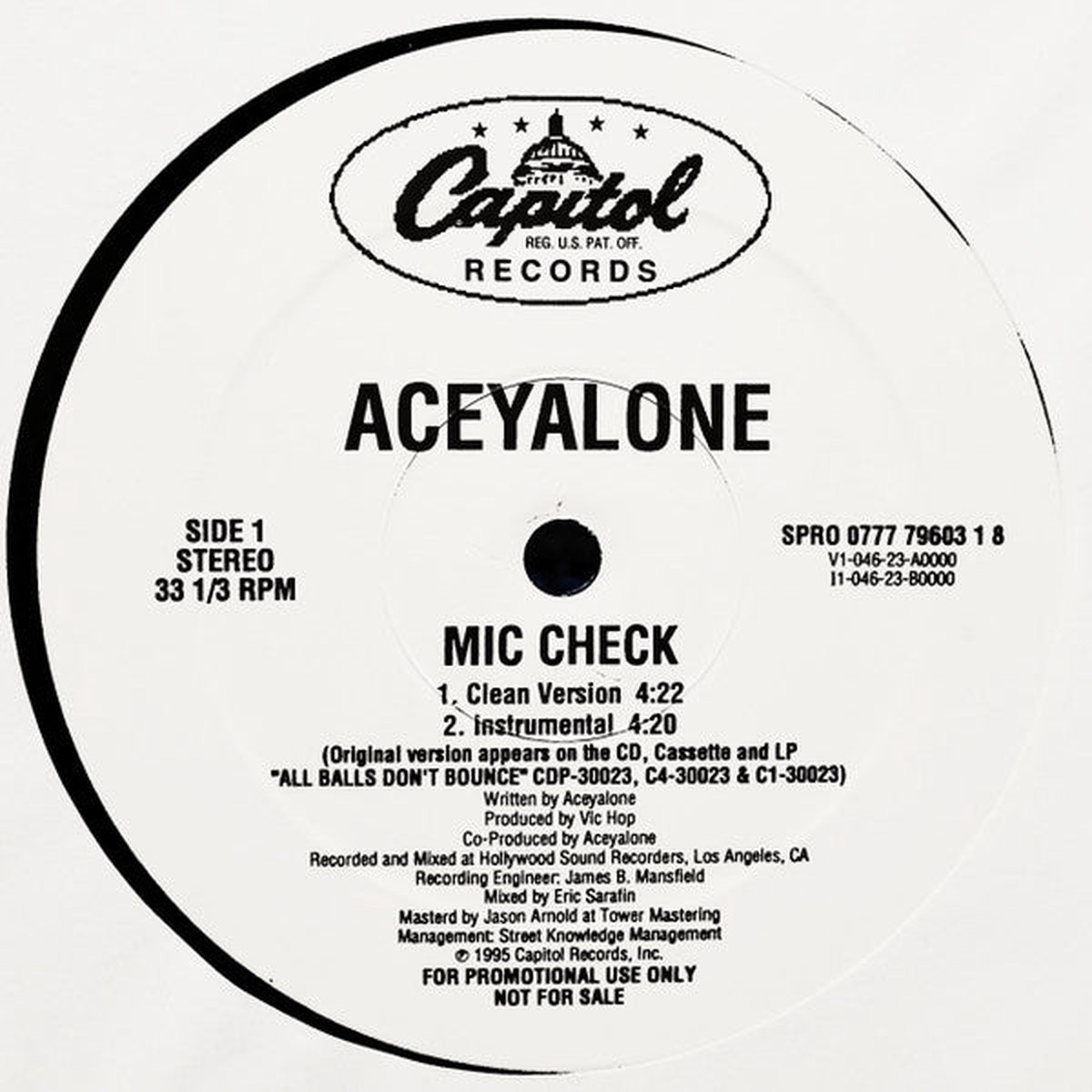 Aceyalone - Mic Check (12", Promo)